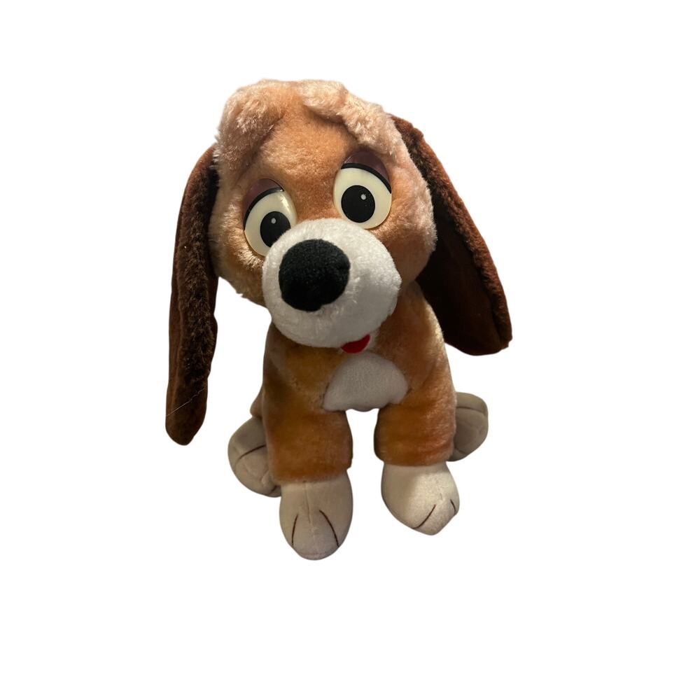 Disney The Fox & The Hound Vintage Copper Plush Dog Doll Stuffed 10"